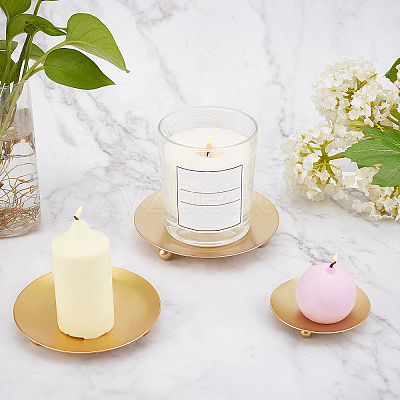 3Pcs 3 style Iron Candle Holder AJEW-CP0004-77-1