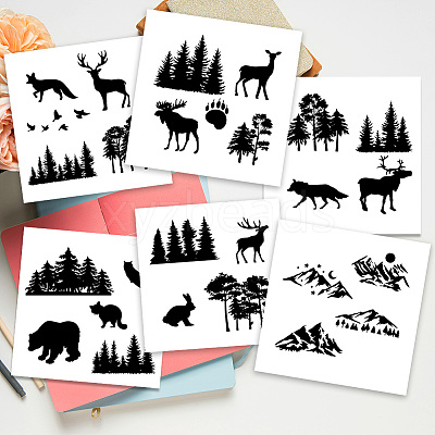 6Pcs Plant PVC Plastic Waterproof Self-adhesive Stickers Set DIY-WH0692-006-1