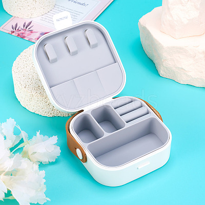 Square PU Leather & PP & Silicone Jewelry Set Box AJEW-TAC0014-13B-1