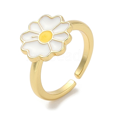 Rack Plating Brass Cuff Finger Rings for Women RJEW-C114-10B-G-1