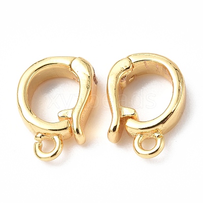 Brass Fold Over Clasps X-KK-P223-25G-1