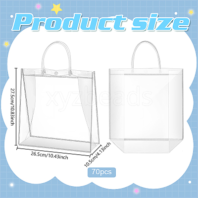 70Pcs Transparent PVC Packing Tote Bags AJEW-WA0001-50-1