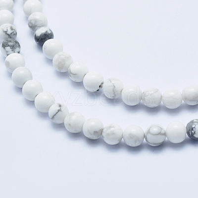 Natural Howlite Beads Strands X-G-P353-01-4mm-1