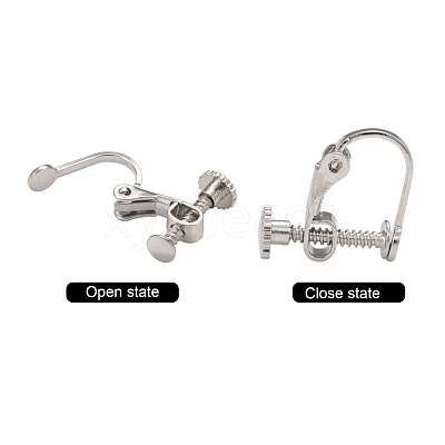 Brass Screw On Clip-on Earring Findings KK-L164-02-1