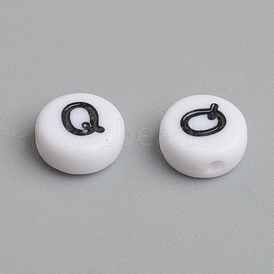 Acrylic Horizontal Hole Letter Beads X-PL37C9070-Q-1