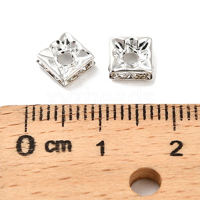 Brass Rhinestone Spacer Beads KK-I362-01C-01S-1