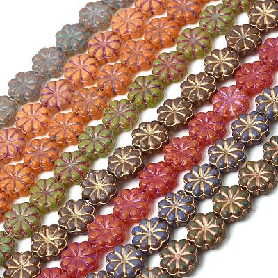 Painted Glass Beads Strands GLAA-Z021-17-1