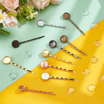 40Pcs 5 Colors Iron Hair Bobby Pin Findings OHAR-UN0010-31-1