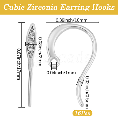 8 Pairs Brass Earring Hooks KK-BBC0027-65P-1
