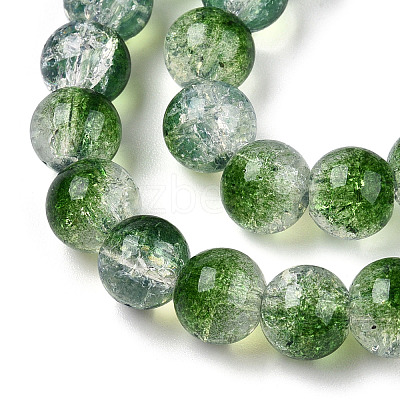 Transparent Crackle Baking Paint Glass Beads Strands X-DGLA-T003-01C-04-1