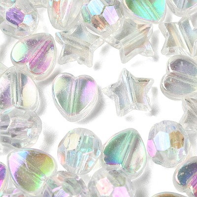 350Pcs 3 Style Transparent Acrylic Beads TACR-FS0001-05-1