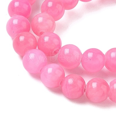 Natural Mashan Jade Round Beads Strands G-D263-6mm-XS34-1