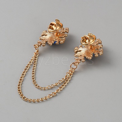 Zinc Alloy Rhinestone Chain Collar Pin Brooches JEWB-WH0816-010G-01-1