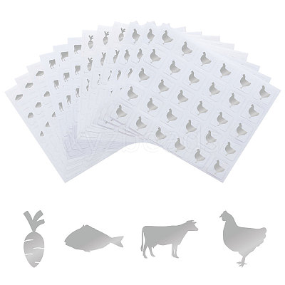 40 Sheets 4 Patterns PVC Waterproof Self-Adhesive Sticker Sets STIC-OC0001-11D-1