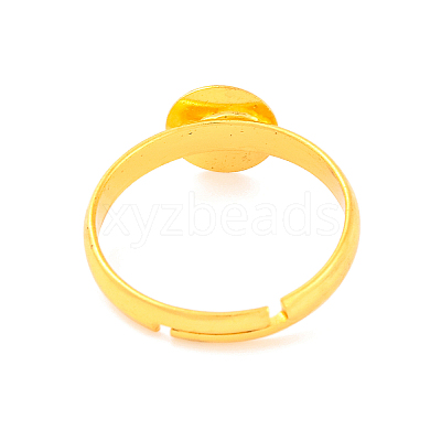 Golden Color Adjustable Brass Ring Components X-EC541-G-1