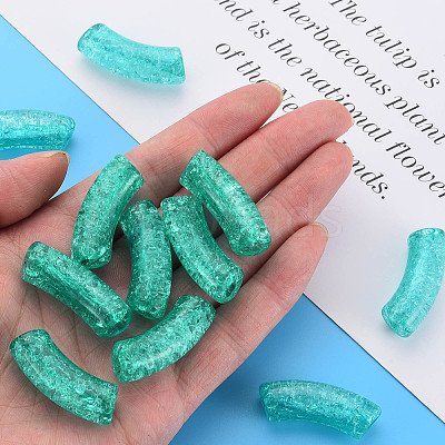Transparent Crackle Acrylic Beads CACR-S009-001A-NM-1
