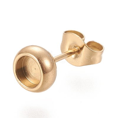 Ion Plating(IP) 304 Stainless Steel Stud Earring Settings STAS-K202-05A-G-1