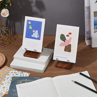 4Pcs Iron with Square Wood Base Crystal Ball Display Rack for Gemstone Agate Mineral Display ODIS-FH0001-20-1