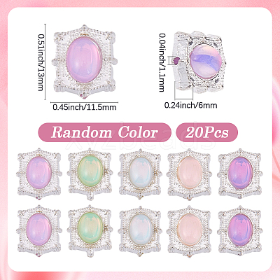 20Pcs Alloy Glass Beads GLAA-SC0003-44A-1