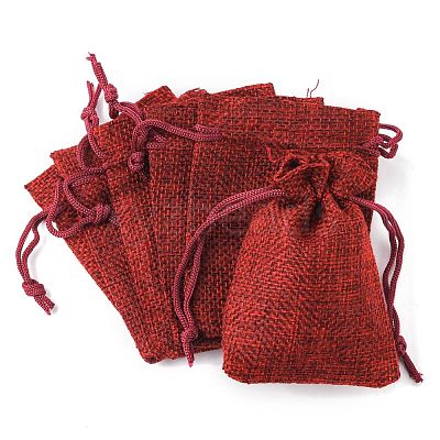Burlap Packing Pouches Drawstring Bags ABAG-Q050-7x9-06-1