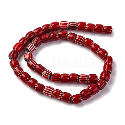Handmade Lampwork Chevron Beads Strands LAMP-K041-01B-09-1