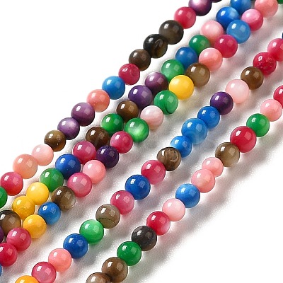 Dyed Natural Freshwater Shell Beads Strands SHEL-G014-05A-01-1