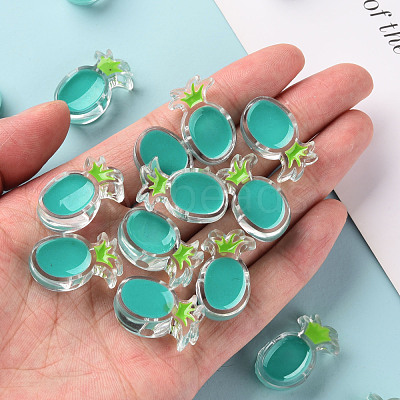 Transparent Enamel Acrylic Beads TACR-S155-002G-1