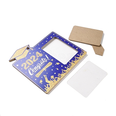 Graduate Theme Wood with Acrylic Rectangle Picture Frame AJEW-D069-01A-1