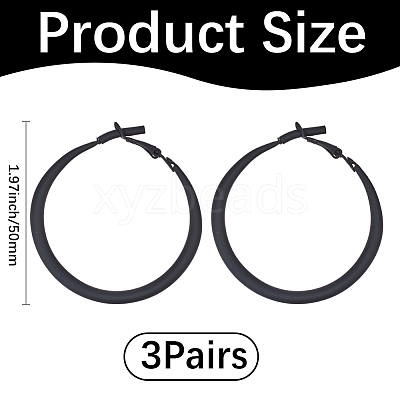 3 Pairs Spray Painted Alloy Hoop Earrings EJEW-SP0001-21A-1