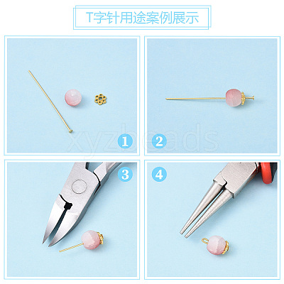 Brass Flat Head Pins KK-YW0004-02B-P-1