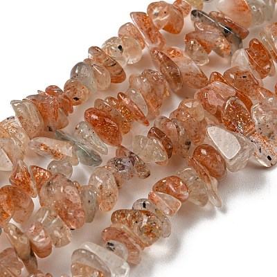 Natural Arusha Sunstone Chip Beads Strands X-G-G905-13-1