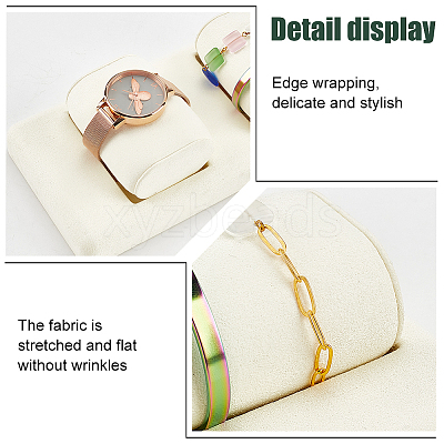 2-Slot Microfiber Bracelet Jewellery Display Stands RDIS-WH0015-03-1