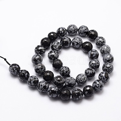 Natural Snowflake Obsidian Beads Strands G-G736-06-8mm-1