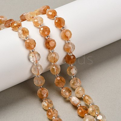 Heated Natural Citrine Beads Strands G-B153-B09-1
