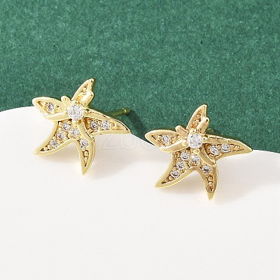 Brass Micro Pave Cubic Zirconia Pendant & Stud Earrings Sets for Women SJEW-F227-01D-G-1