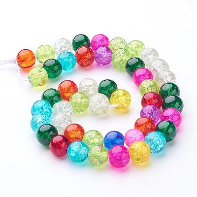Crackle Glass Beads Strands GGM003-1