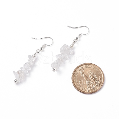 Natural Quartz Crystal Chips Beaded Jewelry Set SJEW-JS01232-05-1