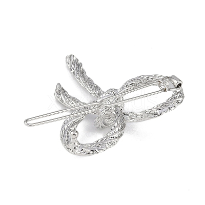 Bowknot Alloy Hair Barrettes AJEW-A056-03B-P-1
