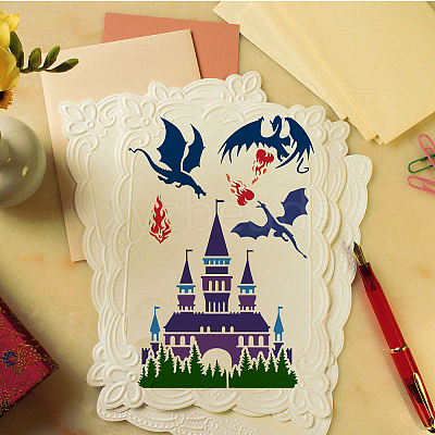 PET Hollow Out Drawing Painting Stencils DIY-WH0391-0581-1