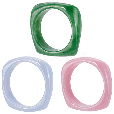 3Pcs 3 Colors Acrylic Bangles BJEW-UN0001-72B-1