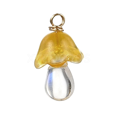 10Pcs Transparent Glass Pendants PALLOY-JF02944-1