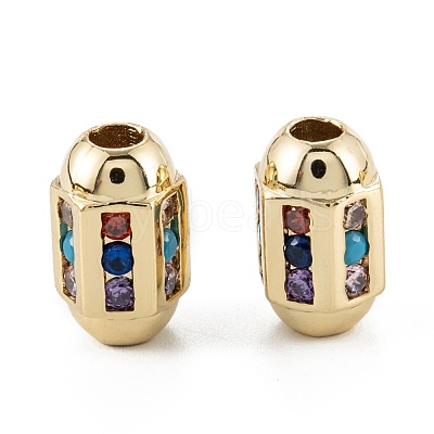 Brass Micro Pave Cubic Zirconia Beadsong-Lasting Plated ZIRC-P089-24A-G01-1