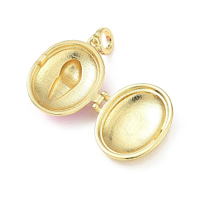 Brass Micro Pave Clear Cubic Zirconia Photo Locket Pendants KK-A303-15B-G-1