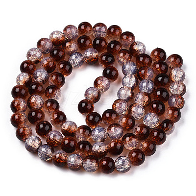 Transparent Crackle Baking Paint Glass Beads X1-DGLA-T003-01C-16-1