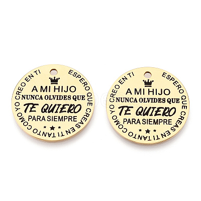 201 Stainless Steel Pendants STAS-T064-37G-22-1