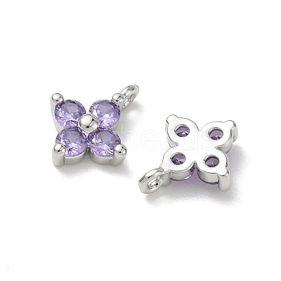 SHEGRACE Brass Cubic Zirconia Charms XGRQ4H668-680P-B-1
