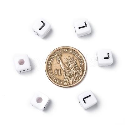 Letter Acrylic European Large Hole Beads OPDL-R050-10mm-L-1