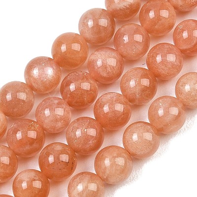 Natural Sunstone Beads Strands G-G342-A02-7mm-1