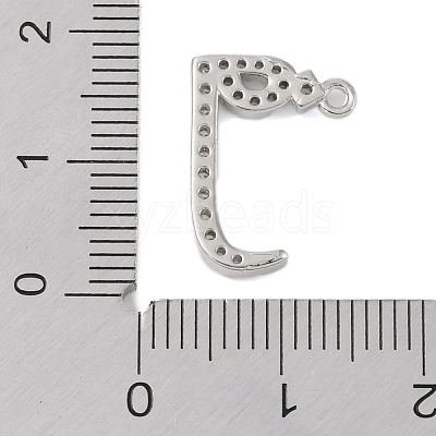 Rack Plating Brass Micro Pave Clear Cubic Zirconia Pendants KK-A224-03F-P-1