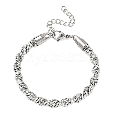 6MM 304 Stainless Steel Round Rope Chain Bracelets SA-CBA2696-25P-1